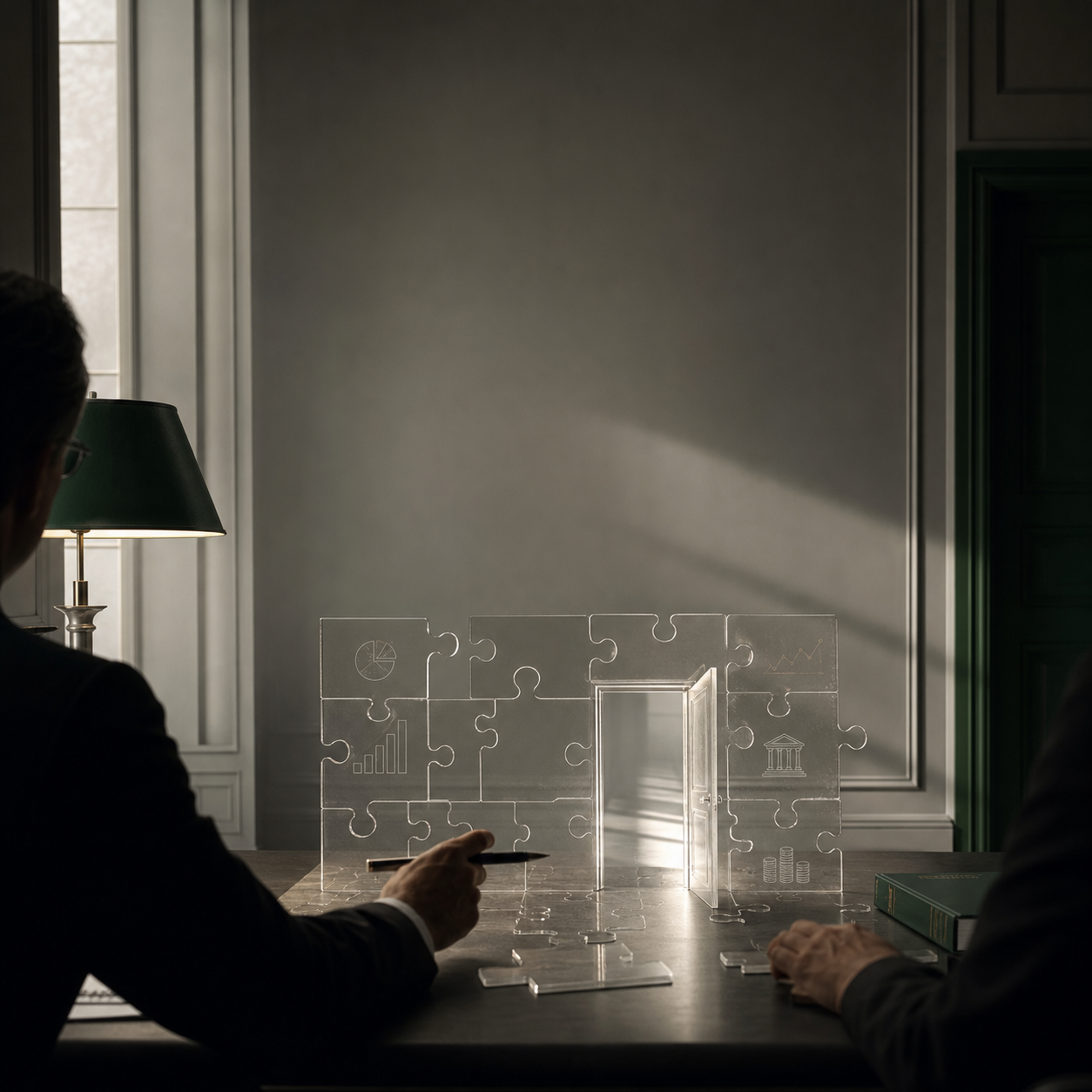 Executives reviewing tax planning notes with a tax advisor
