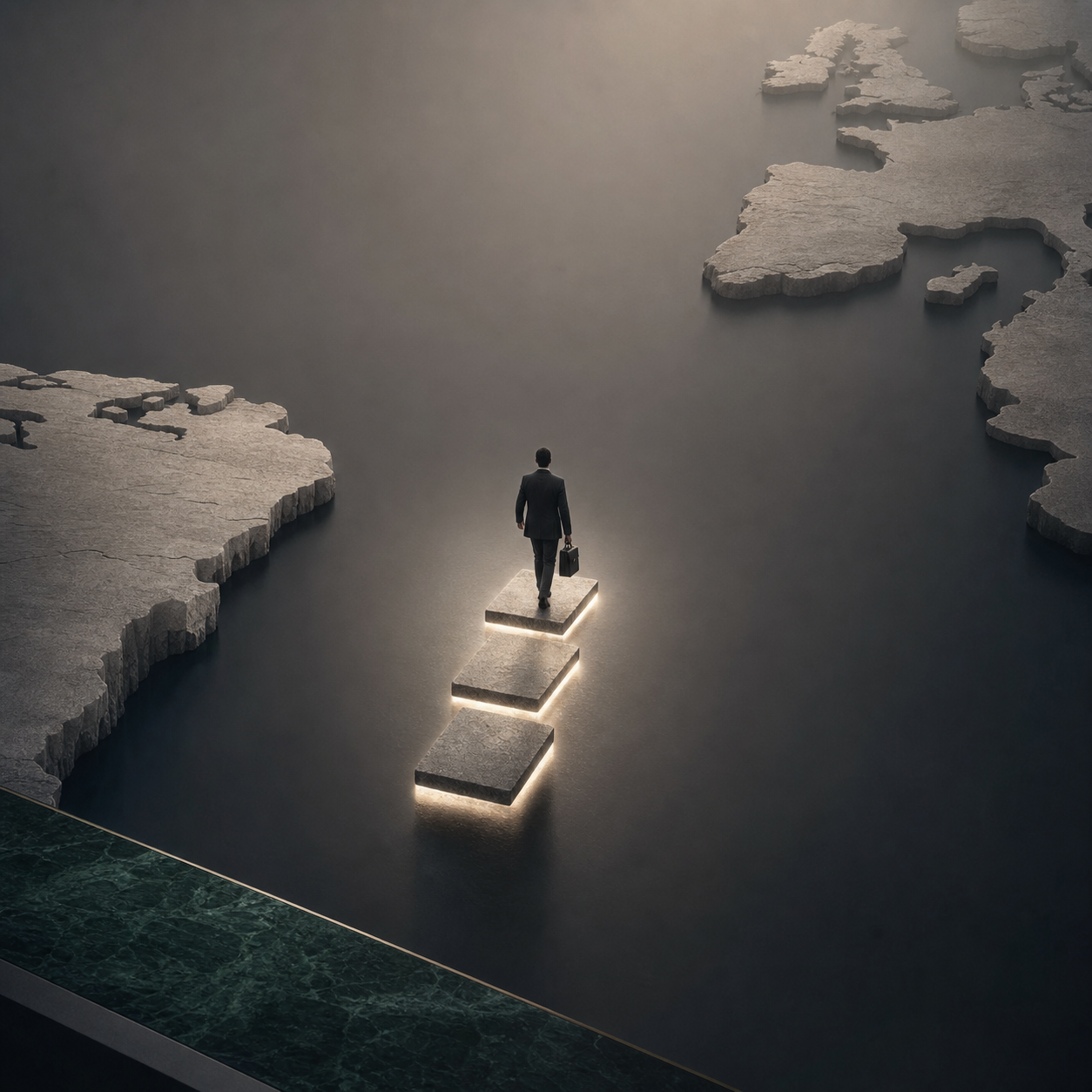 Executive team reviewing a simple three-step onboarding process for international tax clients