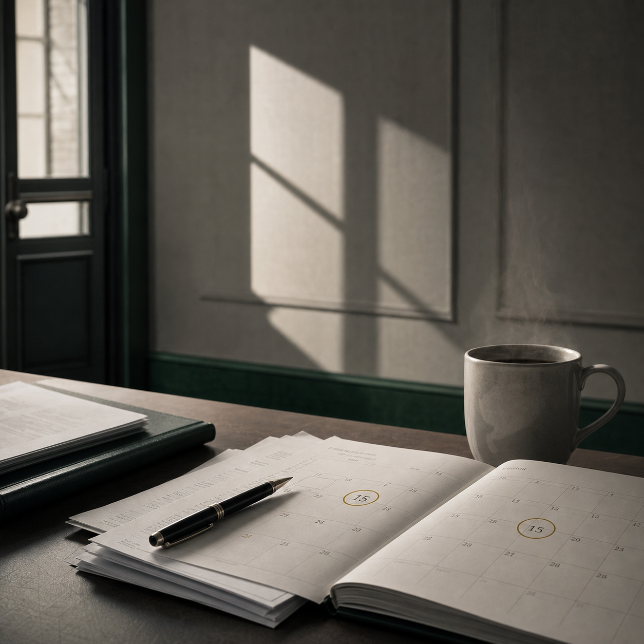 Calendar showing Q2 2026 IRS tax deadlines for businesses
